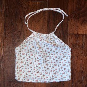 Forever 21 Rose Patterned Halter Crop Top